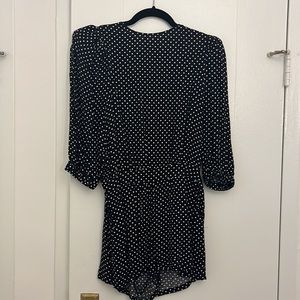 WeWoreWhat black polka dot romper size 4
